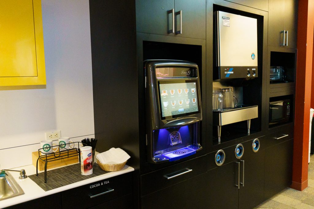 Coffee machine for clients while waiting